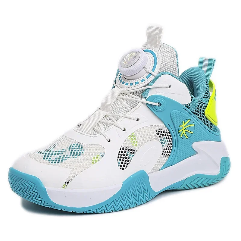 Chaussures de basket-ball hautes pour enfants, chaussures de course respirantes pour garçons, semelle optique durable, baskets d'entraînement en plein air pour enfants