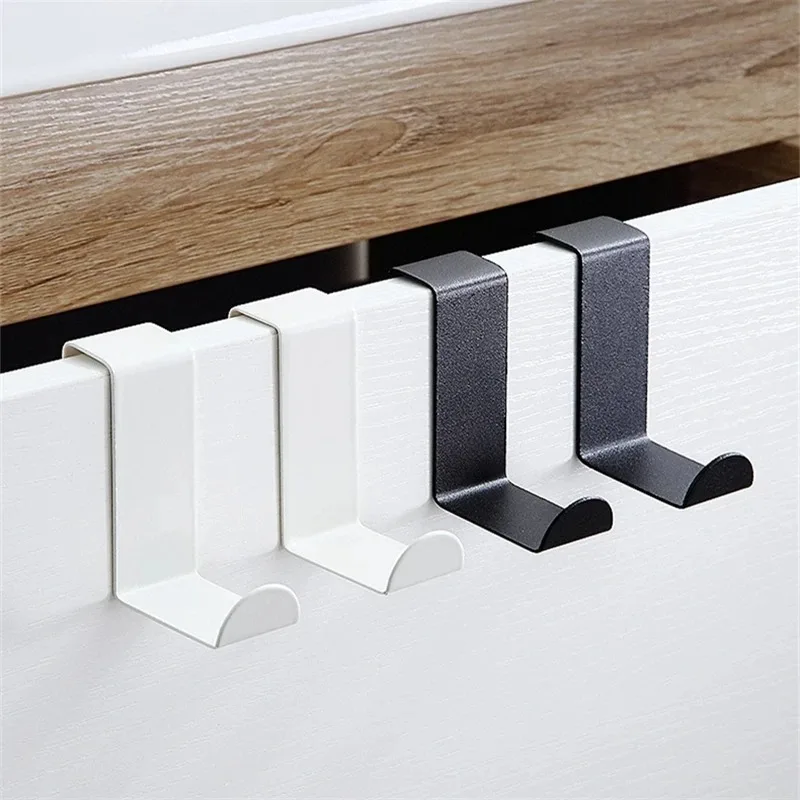 Door Hanger Hook Stainless Steel Kitchen Cabinet Pull Over Door Hook Clothes Bedroom Bathroom Hanger Holder Multi Hook