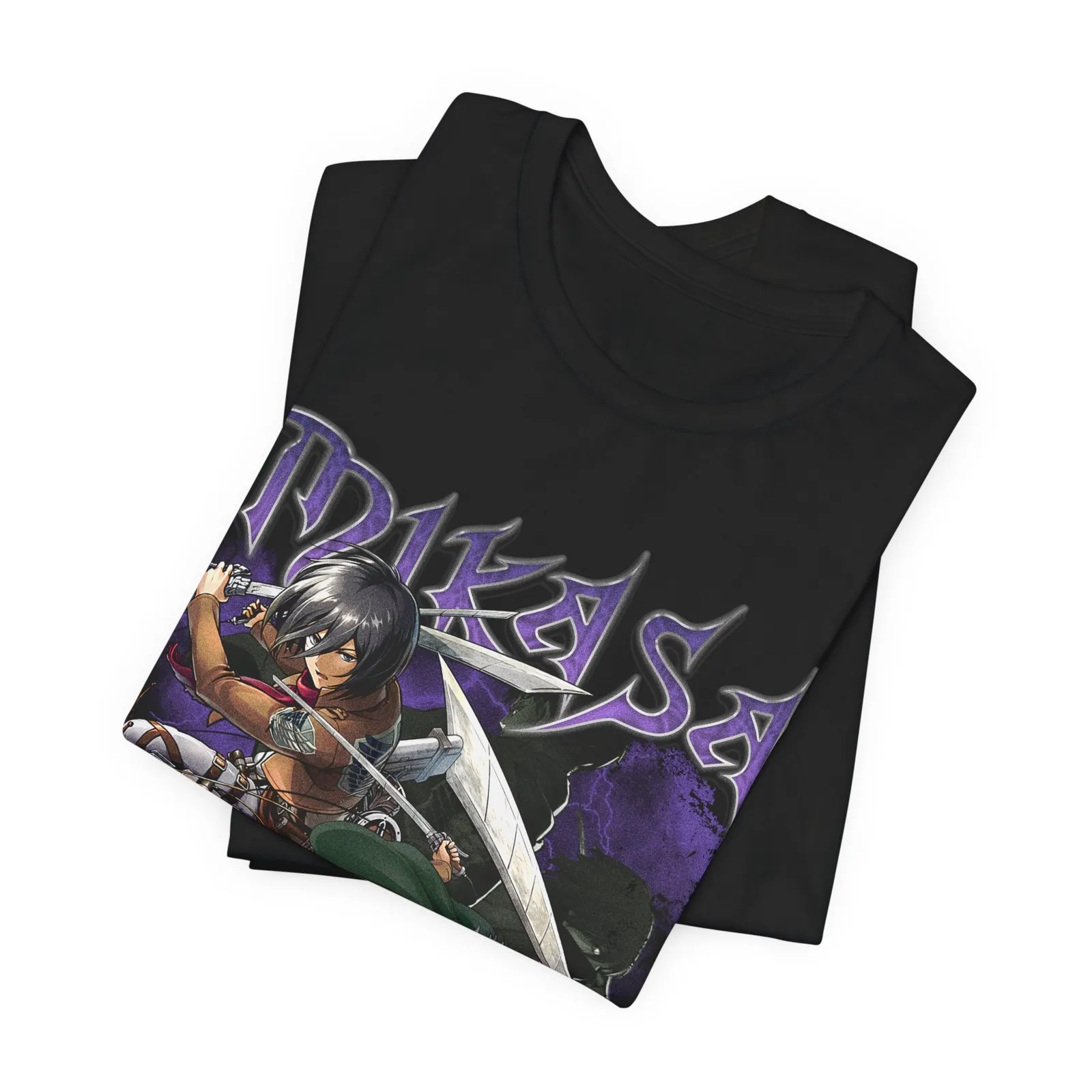 Anime-Inspired Unisex Jersey T-Shirt - Attack on Titan, Mikasa, Levi, [...]