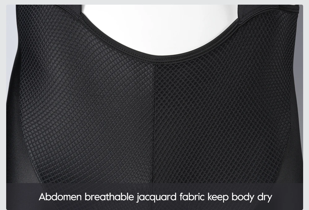 RION Herren Radsport-Trägerhose Gepolsterte Tights Rennrad MTB Fahrradbekleidung Atmungsaktiv 5H Reithose Hyosung Creora Elastan – Detail 10