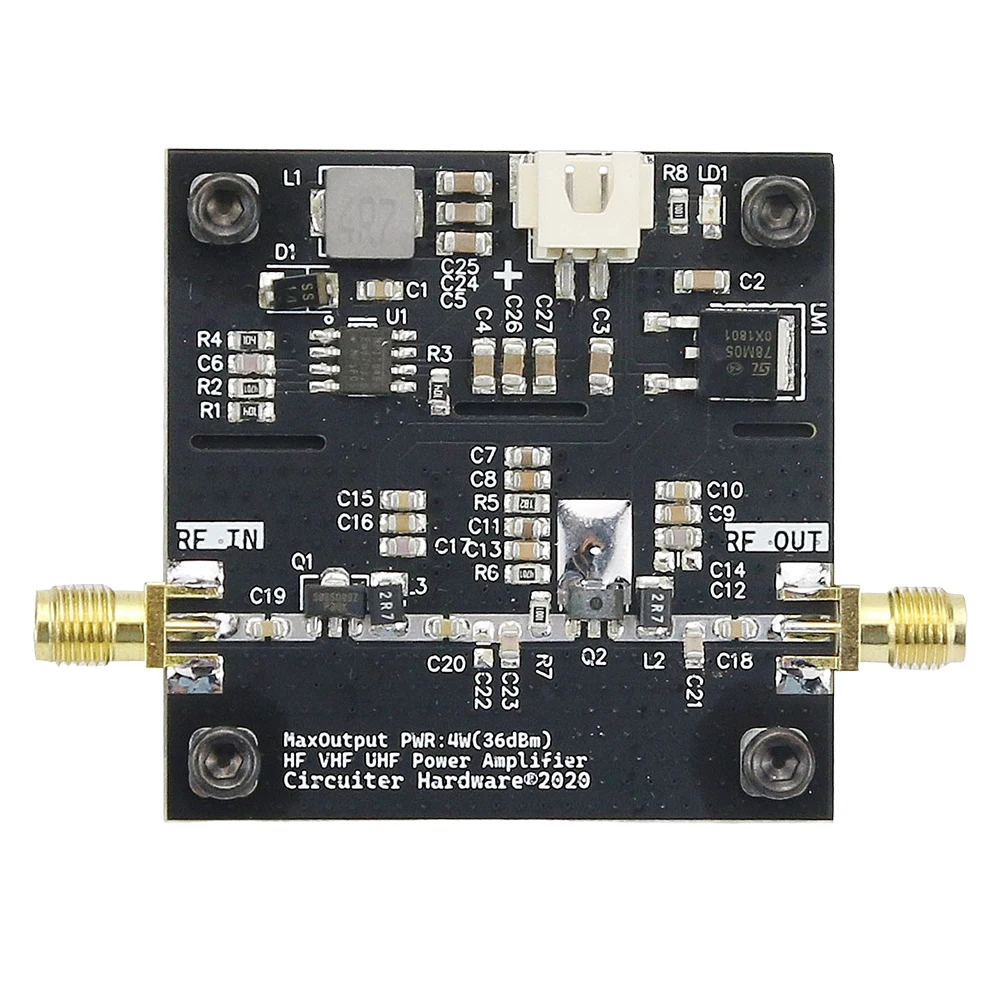0.5-800MHz 15W 40dB VHF UHF RF Power Amplifier HF VHF UHF Transmitter Power Amplifier Module for Ham Radio Walkie Talkie