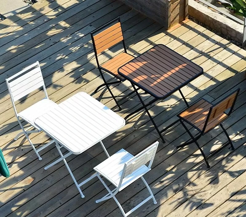 

Outdoor courtyard balcony small tables and chairs milk tea shop cafe outdoor sunscreen leisure folding terrace tea table and cha