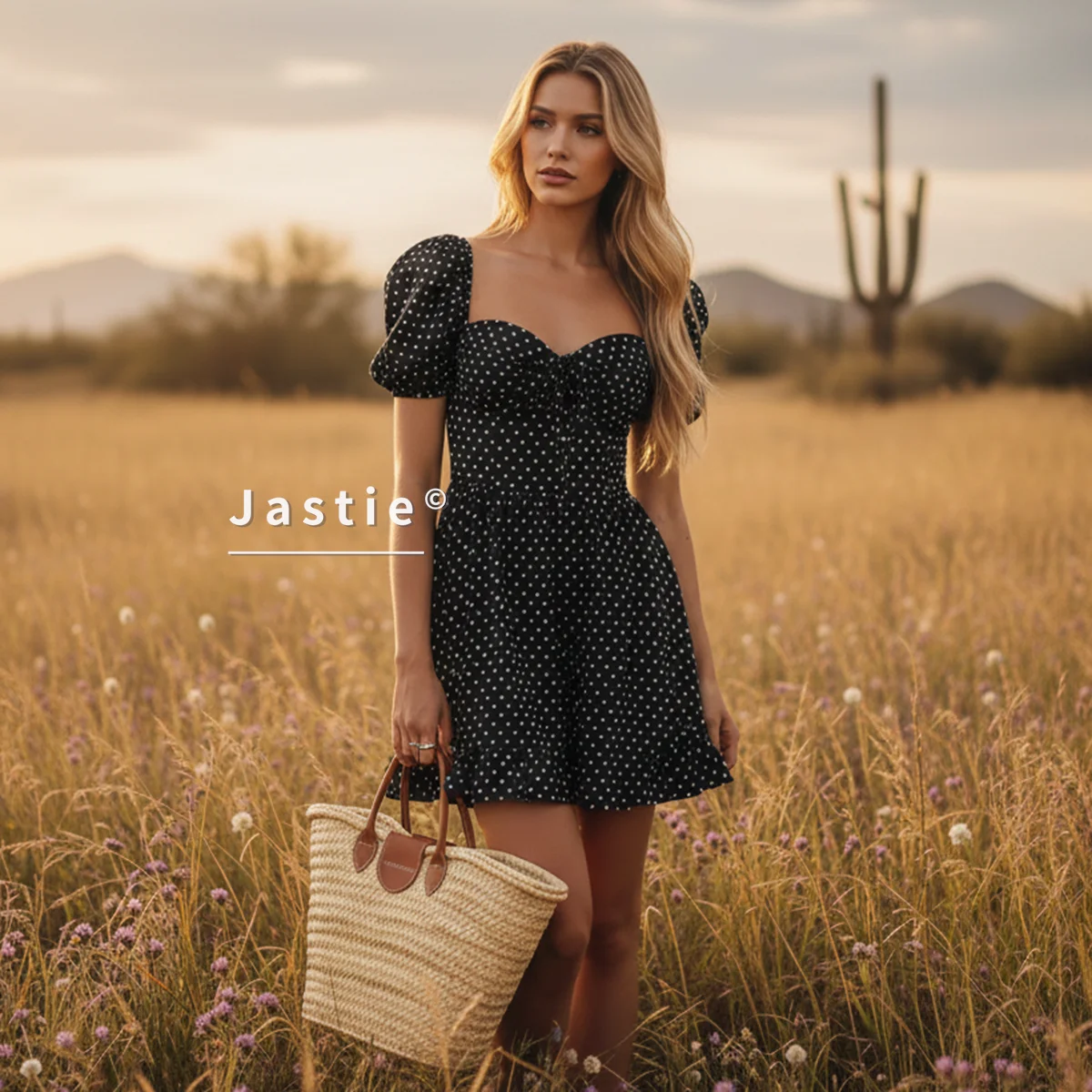 Sukienka mini w kropki francuskie, damska, letnia, seksowna, z bufiastymi rękawami, bez pleców, sznurowana, w stylu gorsetowym, retro, imprezowa, boho, rozkloszowana, vestidos 2026