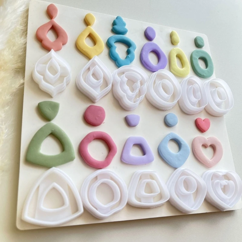 Fast Reach 11pcs Handcraft Clay Earring Cutter Modern Shapes Mould for Handmade Jewelry Enthusiasts Geometric Accessories Molds