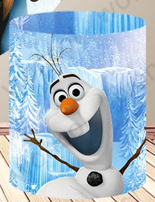 Frozen Elsa Anna Round Backdrop Girls Birthday Baby Shower Backdrop Frozen Elsa Olaf Cylinder Cover Decorations Photocall Props