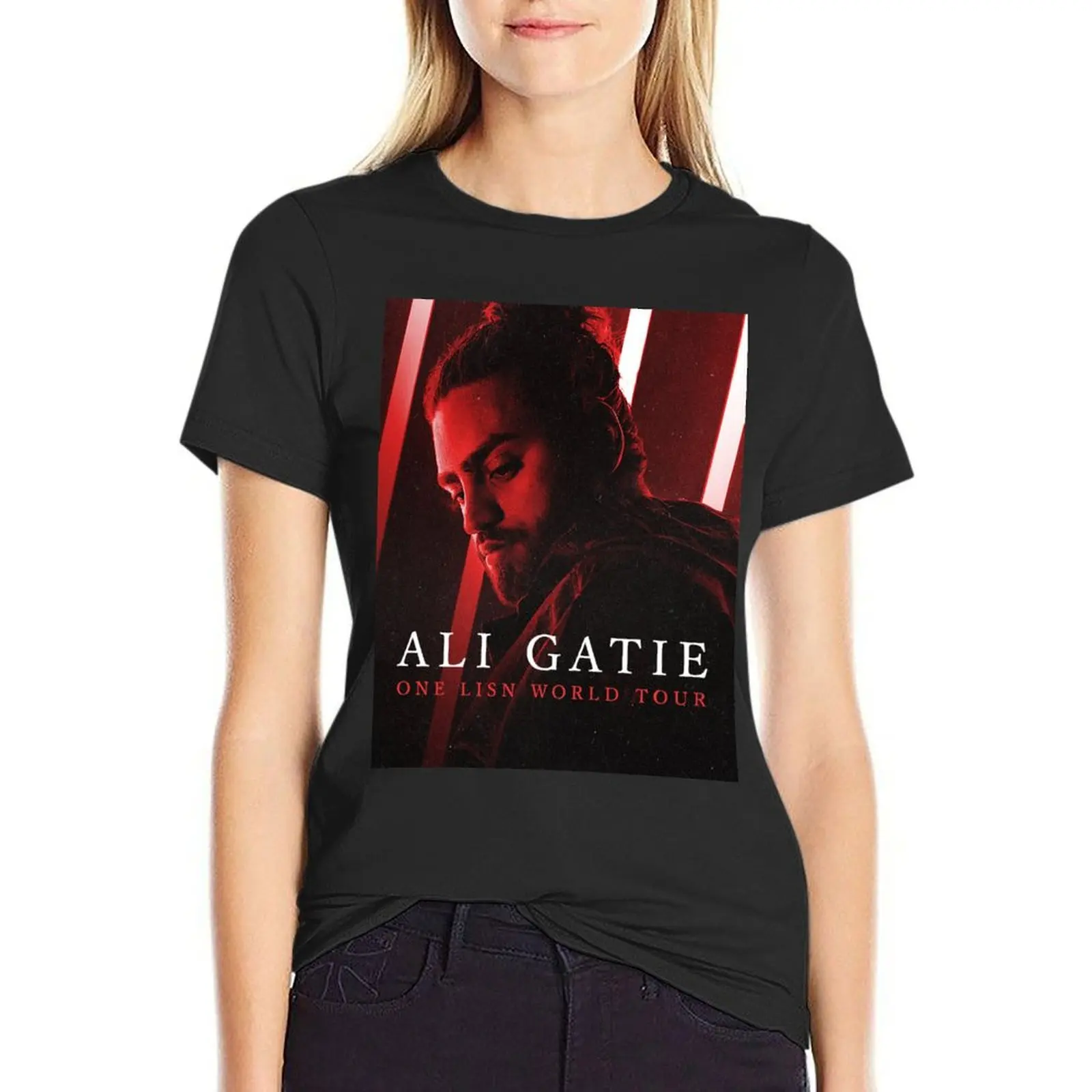 

Sixal Ali One gatie lisn American World Tour 2020 T-Shirt cute clothes animal prinfor white t shirts for Women