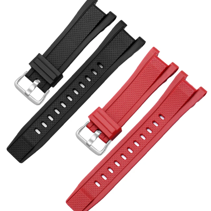 Черный ремешок для часов из силиконовой смолы 26x14 мм для Casio G-Shock, стальная серия в форме сердца, игольная пряжка, эргономичный дизайн, удобный на весь день