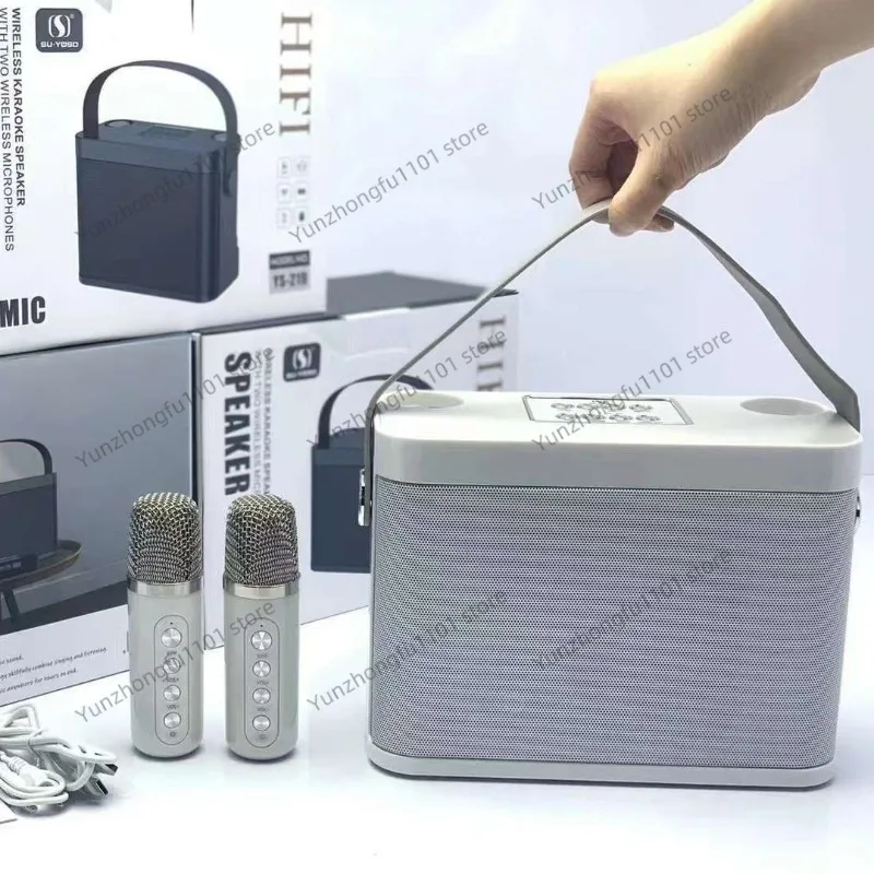 YS219K song wireless bluetooth speaker dual microphone portable home outdoor mobile KTV stereo