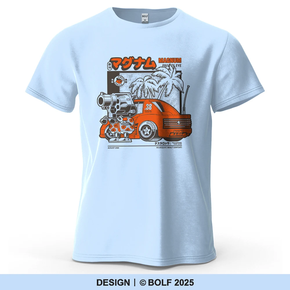 MAGNUM PRIVATE EYE Bedrucktes Herren-T-Shirt aus 100 % Baumwolle, übergroße Grafik-T-Shirts für Damen, Tops, T-Shirts, lässige Streetwear