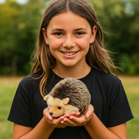 Lifelike Plush Hedgehog Doll 7.8 Inch Soft and Cute Simulation Hedgehog Animal Model Children's Gift Birthday Party Decoration