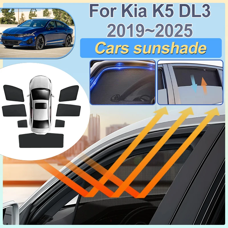 

For Kia K5 Accessories 2019-2025 DL3 Car Full Coverage Sunshades UV Protection Windshield Window Sun Visor Cover Car Accessories