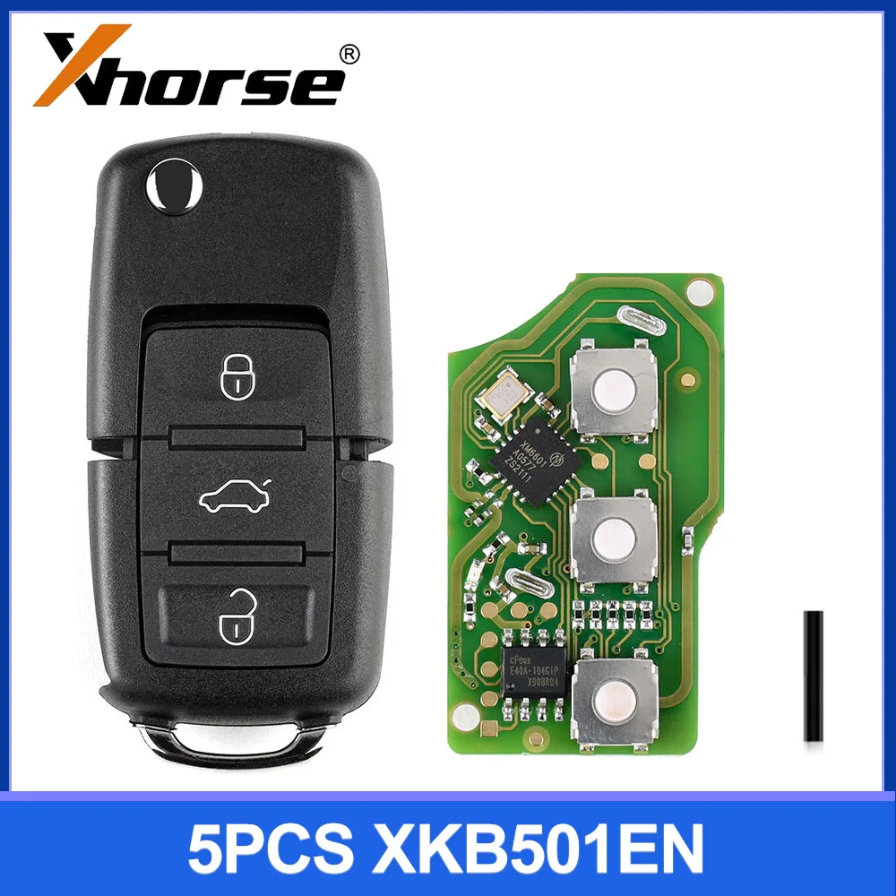 

5pcs/lot XHORSE XKB501EN Wired Universal Remote Key for B5 Type 3 Buttons for VVDI Key Tool English Version