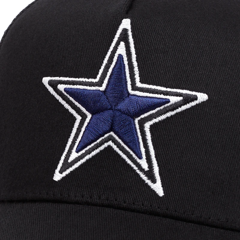 Five-pointed star embroidery men women  trucker hat baseball caps Dallas Shade mesh hat