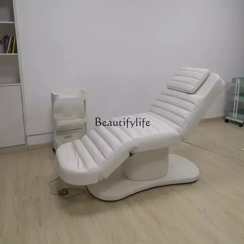 

02Electric Beauty Bed Multi-Function Adjustable Tattoo Embroidery Body Automatic Lifting Physiotherapy Chair Head Hole