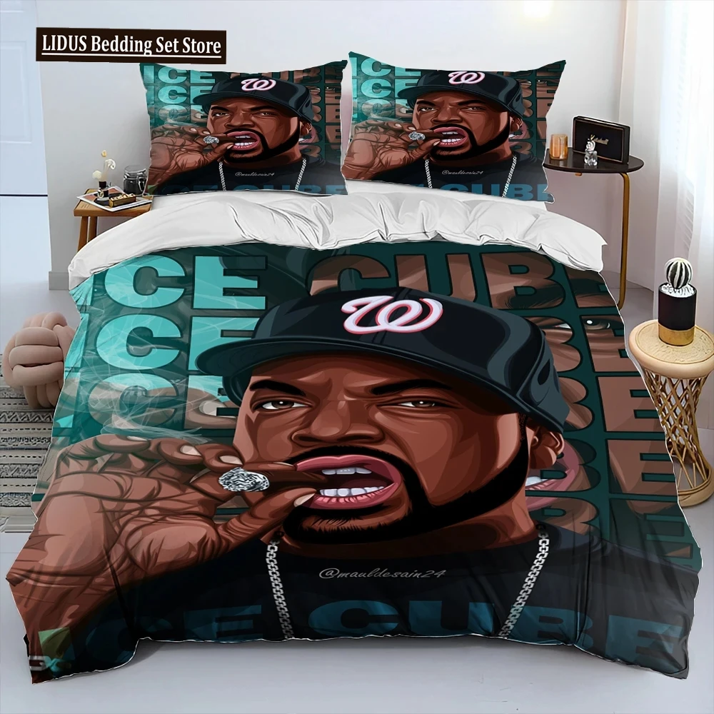 

Hip Hop Art Rapper Legend Star Comforter Bedding Set,Duvet Cover Bed Set Quilt Cover Pillowcase,king Queen Size Bedding Set Boys