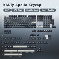 KBDiy 176 Keys/Set PBT GMK Apollo Keycap Double Shot Minimalist ISO Cherry Profile for Game Mechanical Keyboard Keycaps for MX