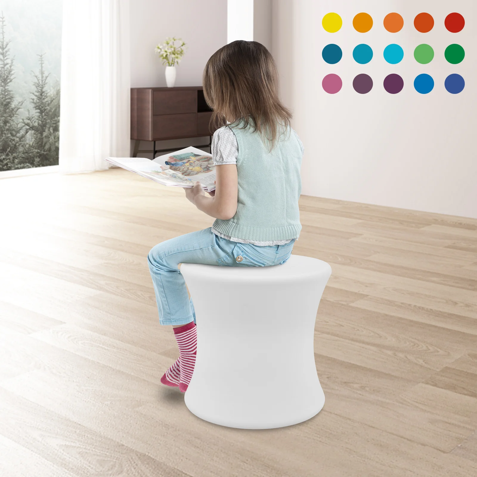 

LED Drum-shaped Ambient Light Stool, 16 RGB Colors LED Mood Lighting with Remote Control for Bars, Hotels, KTVs, Clubs, Displays