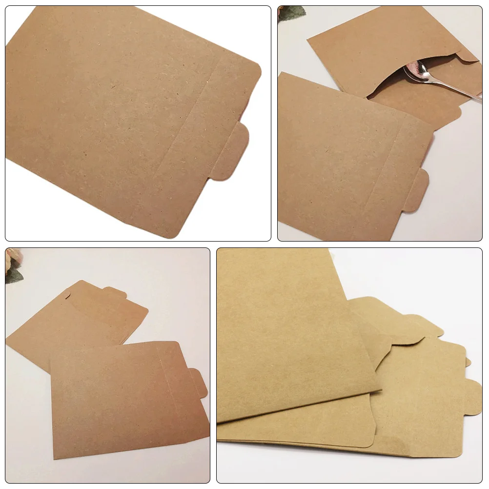 

1Set 50 Brown Paper Bags Cd File Envelope Pouches Multi-Function Kraft Paper Gift Packaging File Envelope Pouch