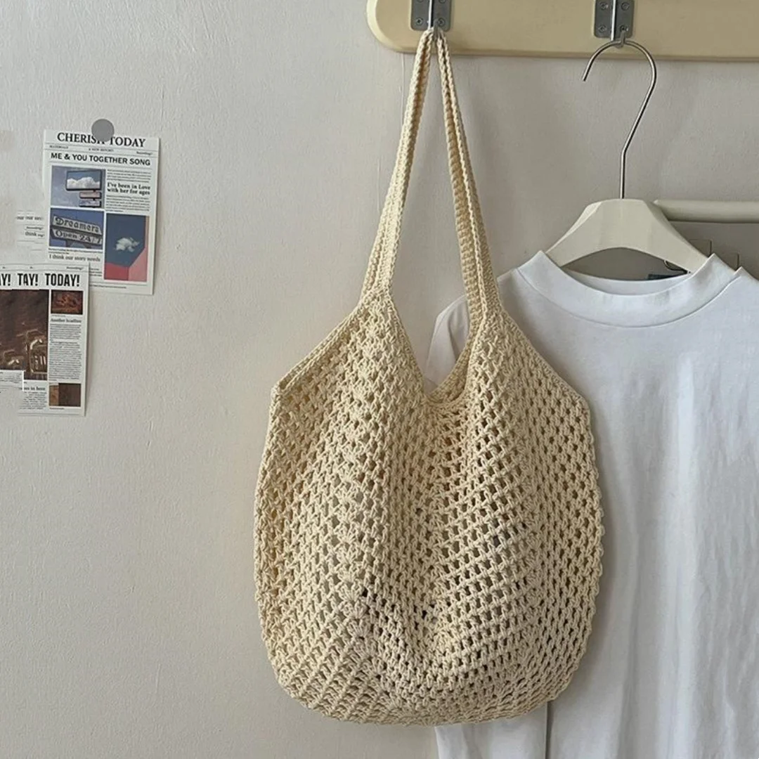 Beach Shoulder Bag Quick Drying Woven Tote Bag Single Shoulder Bag Woven For Beach Outdoor Concerts Travel