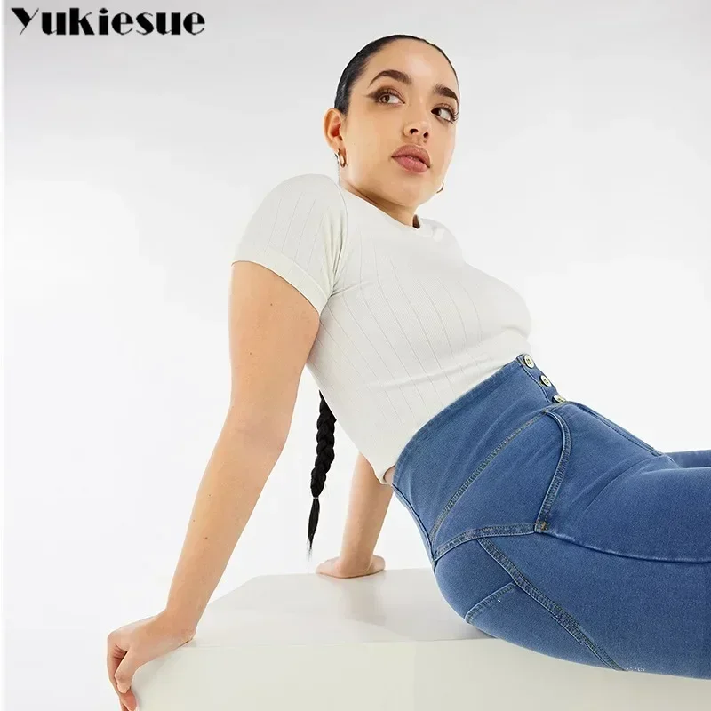 Women Clothing Gym High Elastic Leisure Leggings Fitness Shaping Butt Lifting Ladies Pants Melody Women Push Up Jeans Fashion