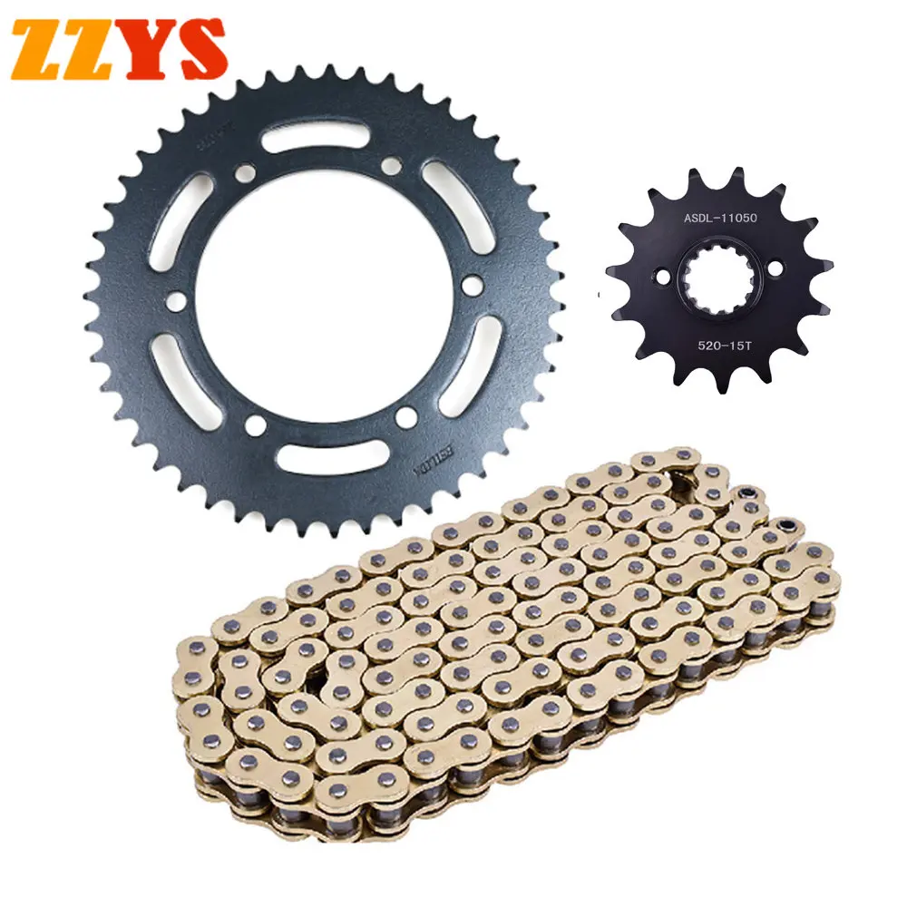 520HO Ring Motorcycle Golden Chain 520 15T 47T Front Rear Sprocket for Honda NX650M NX650 M N P R Dominator RD02 NX 650 1991-94