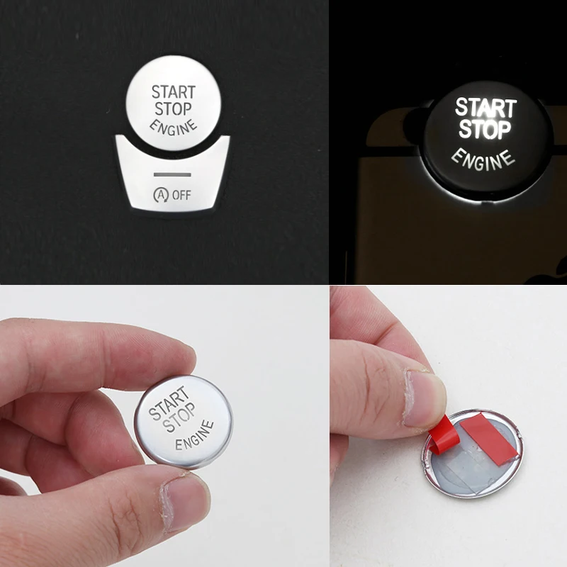 for BMW 5 6 7 series F10 GT F07 F chassis 11-17 ABS Chrome Interior ENGINE START STOP Switch Button Covers Trim Stickers 2