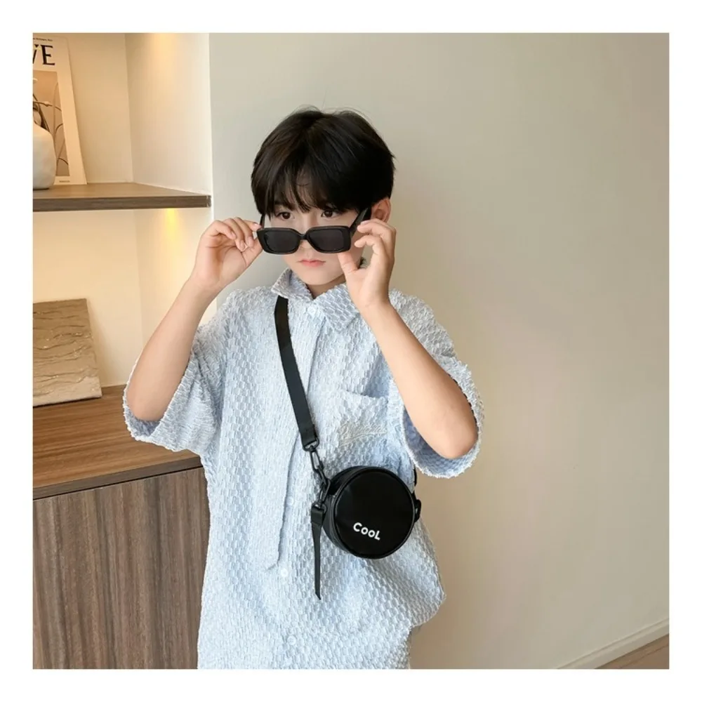 High Quality Round Children Shoulder Bag Mini PU Leather Children Coin Durable Children Crossbody Bags