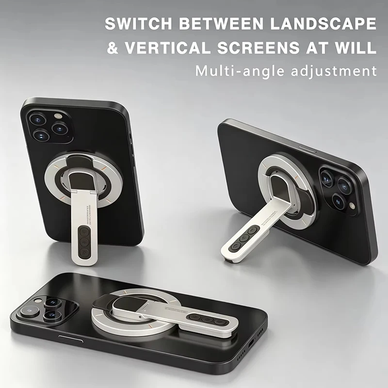 Support de téléphone magnétique double face rotatif multifonction pour iPhone 17 16 – Support portable pour homme paresseux