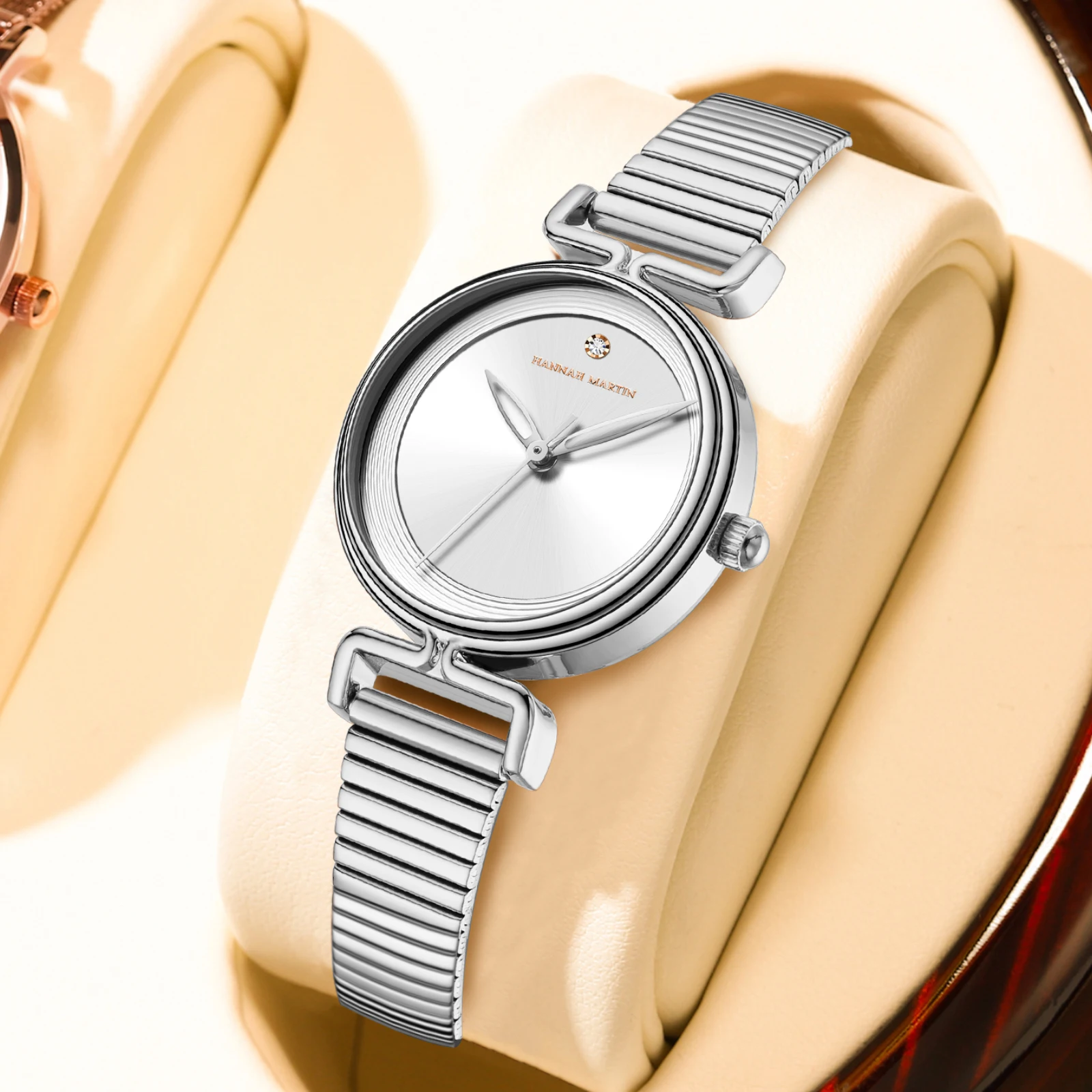 HANNAH MARTIN Watch Fashion Leisure Mini Dial Stainless Steel Mesh Strap Japan Movement Nordic Simple Waterproof Watch for Women