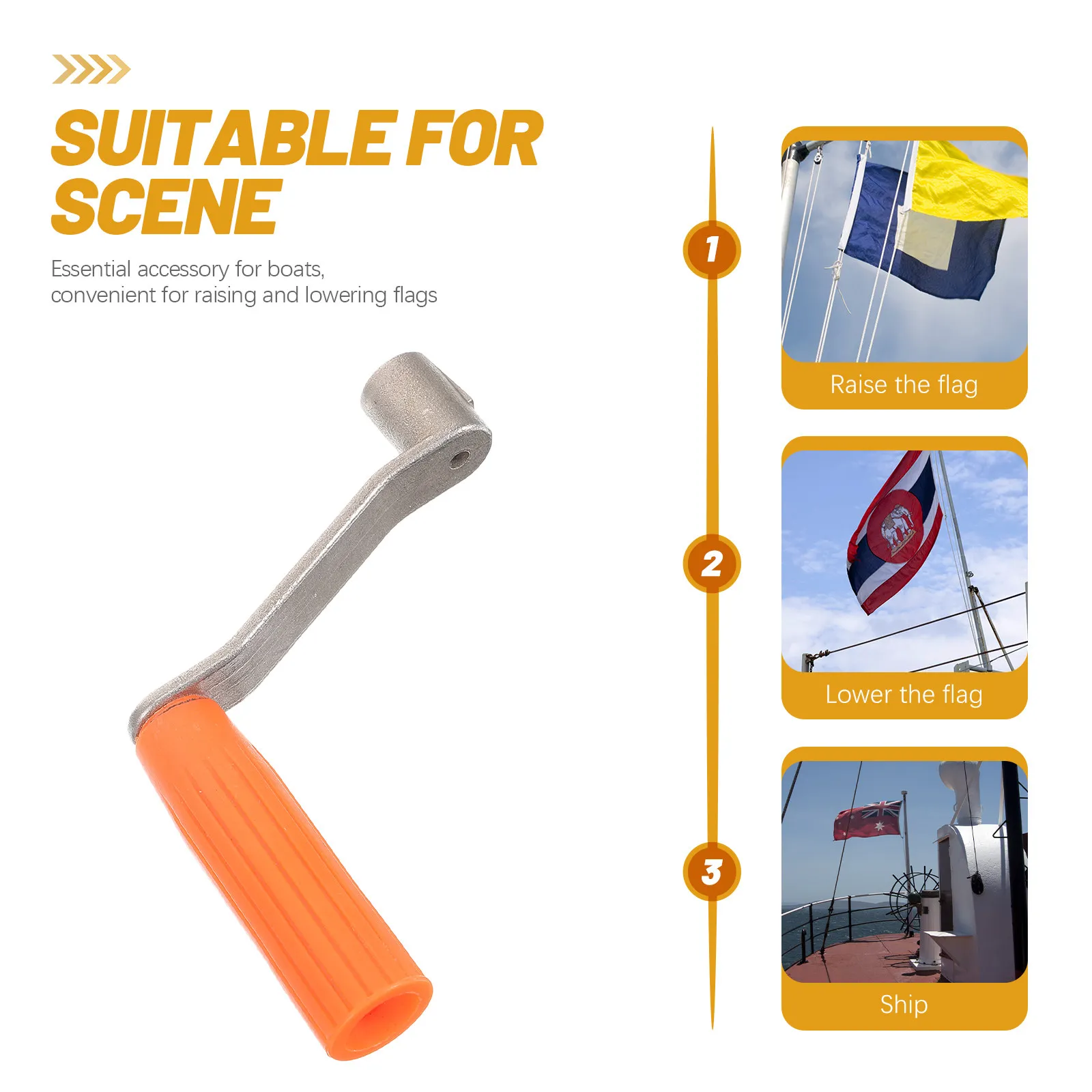 Hand Crank Flagpole Elevator Manual Replacement Crank Handle Tool Easy DIY Installation Flag Lifting Winch Handle