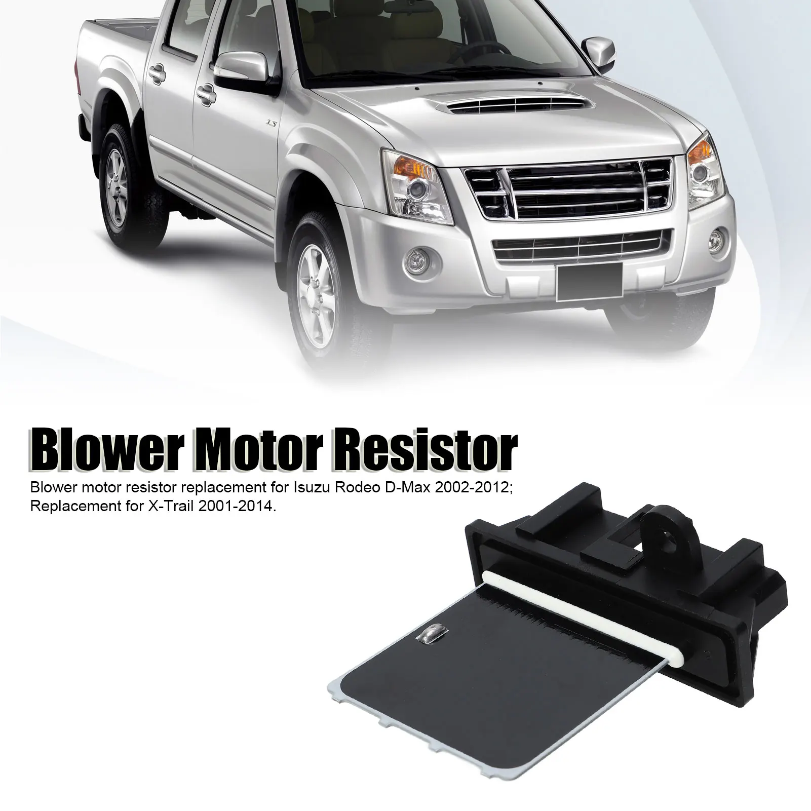 

Heater Blower Motor Resistor Car Blower Motor Fan Resistor 8980493940 Replacement for Isuzu Rodeo D‑Max 2002‑2012