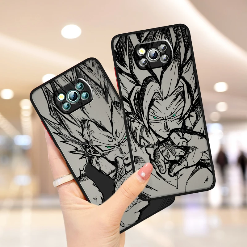 Comics D-Dragon Ball Saiyan Frosted Translucent For Xiaomi Mi Poco X5 X4 X3 M5S M5 M4 M3 F5 F4 F3 GT Pro 5G Back Phone Case