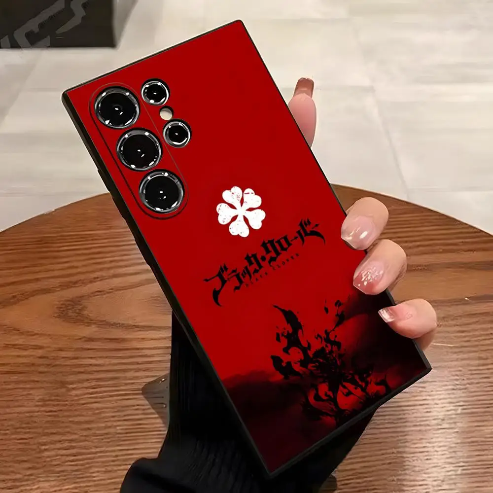 Asta Cartoon B-Black Clover Handyhülle für Samsung S26 S25 Edge S24 S23 S22 S21 S20 Ultra Plus Fe Galaxy A54 A53 A34 A25 A16 Cov