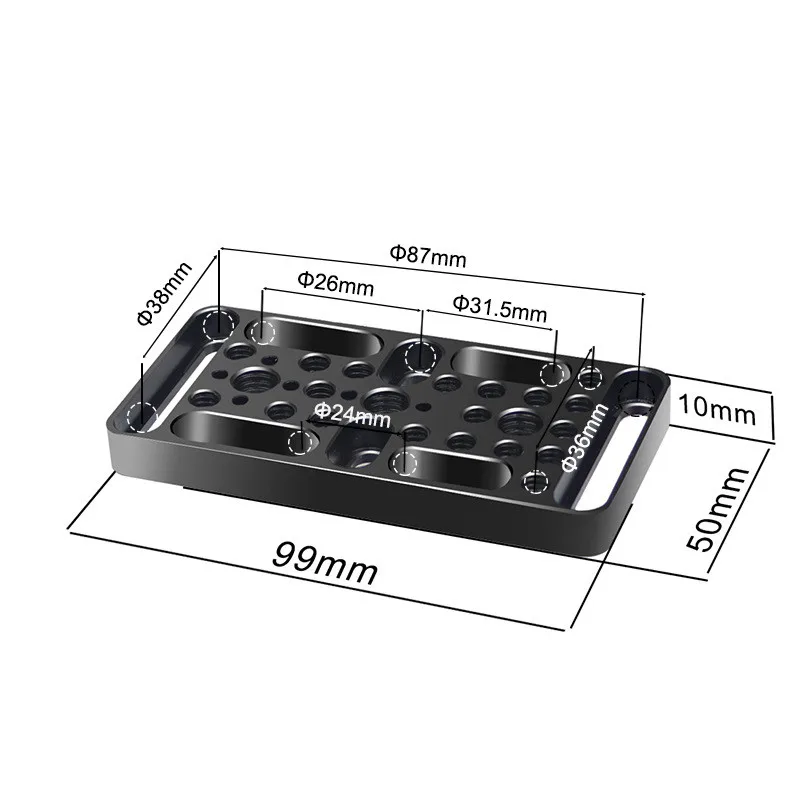 Switching Cheese Plate Camera Easy Plate for Railblocks Dovetails Short Rods For DSLR Camera Cage Rig Expansion Mounting