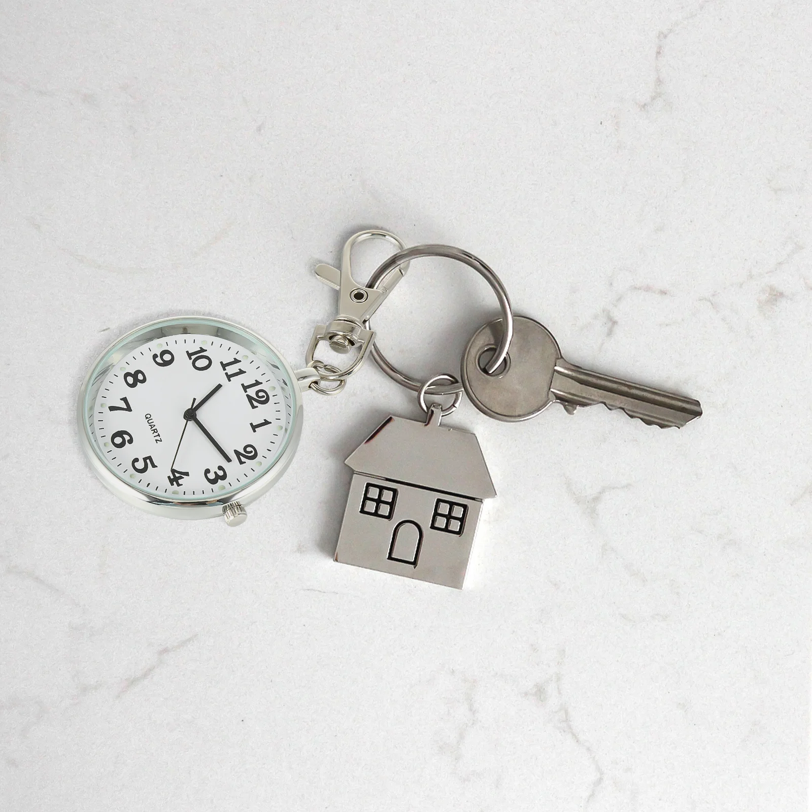 

Quartz Pocket Watch Keychain Pendant Vintage Alloy Nurse Watch for Men Women Clip Car Key Accessory Cases Decor