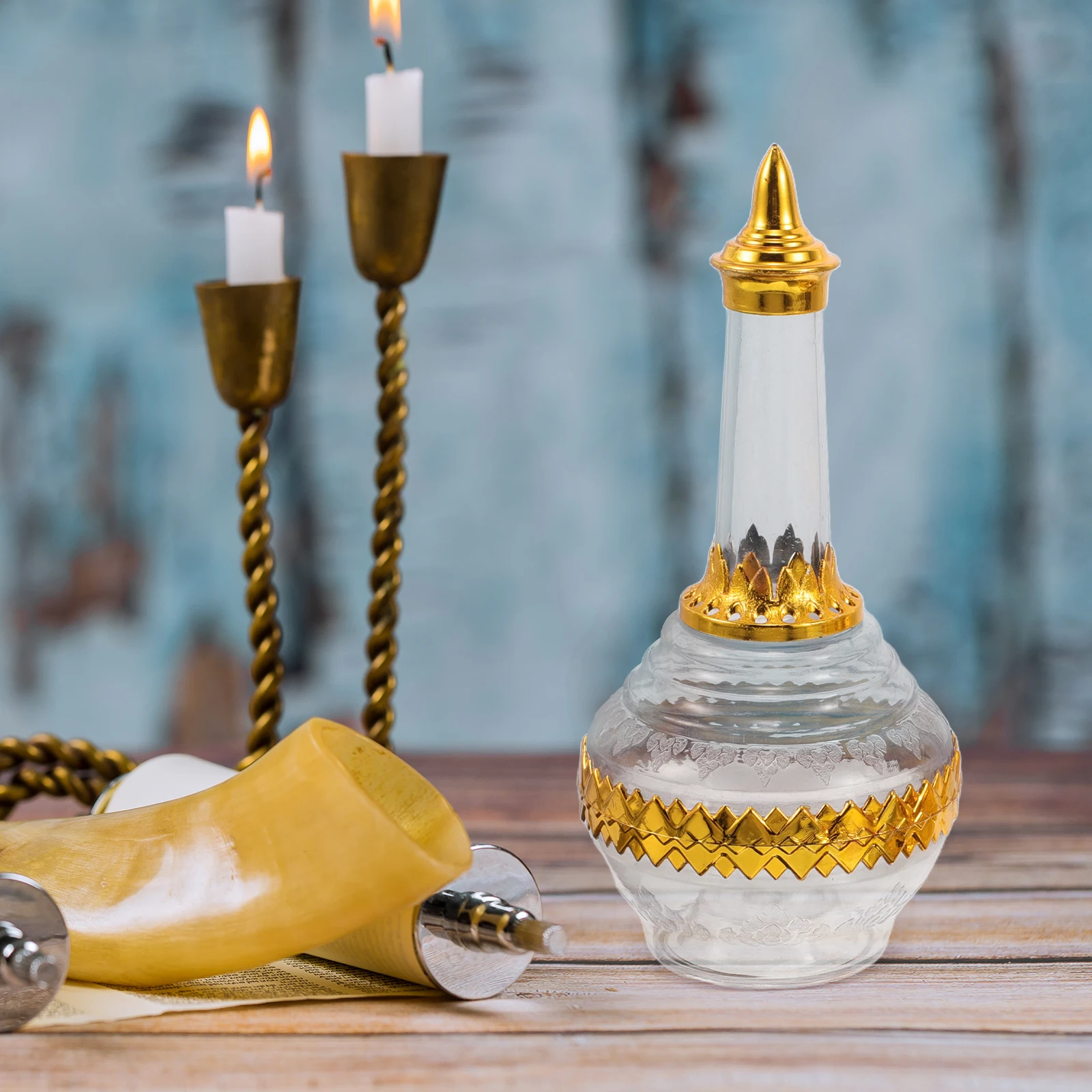 

Dripping Bottle Holy Water Cup Offering Bowl Transparent Baptism Container Desktop Jug Liquid Supply Bless Favor