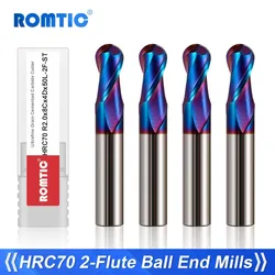 Freze kesicisi HRC70 top burun alaşım nano-kaplama Tungsten çelik araçları Cnc Maching toptan ROMTIC sertlik makinesi kesiciler