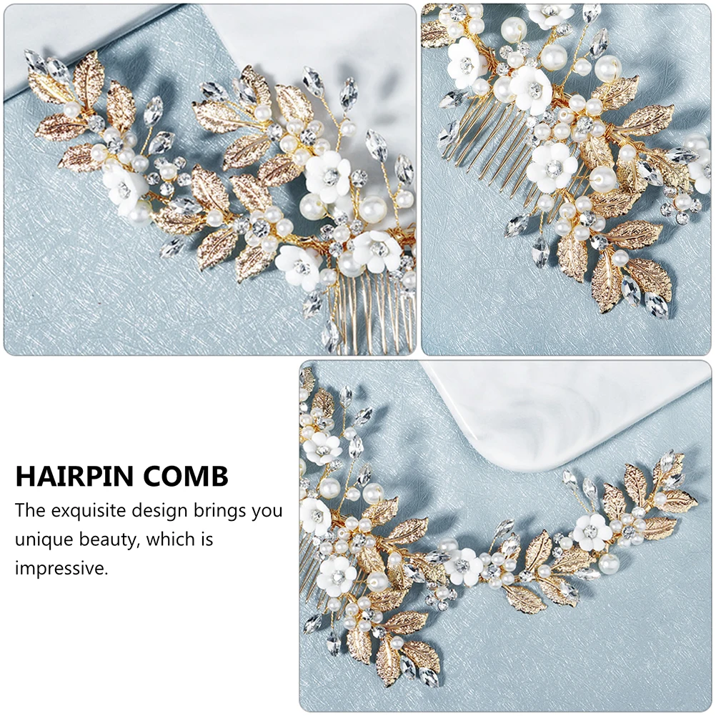 

Headband Hair Comb Women's Bridal Accessories Elegant Clips Pearl Alloy Wedding Headpiece