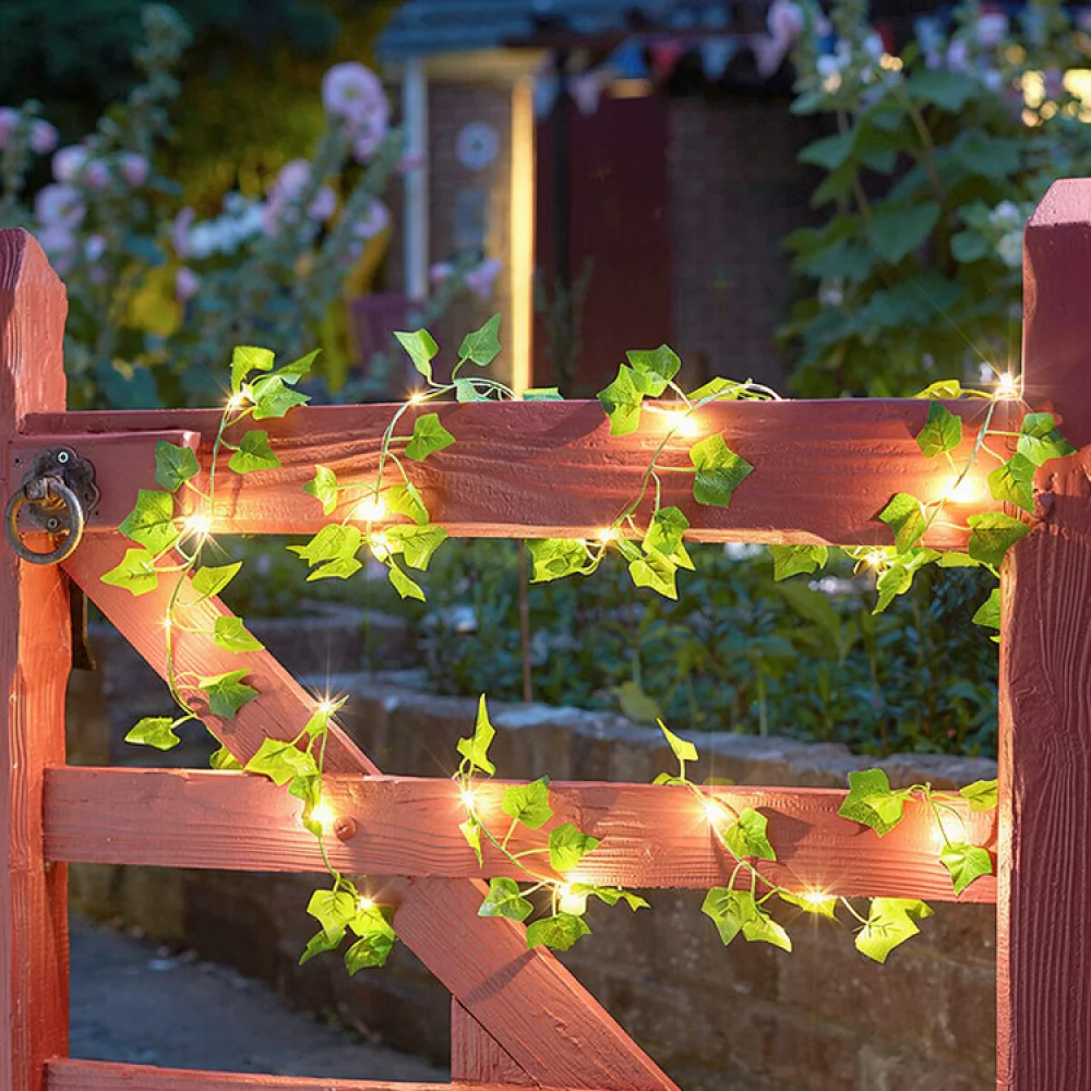 Outdoor Solar LED Vine Garland Light Artificial Plant Branch Lamp Waterproof For Garden Backyard Patio Festive Atmosphere