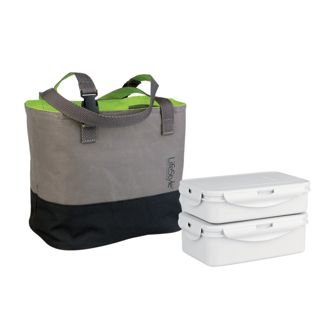 Starley-Thermal Food Holder Bag + 2 1000,1200ml Food Container, Multifunctional Lunch Bag, Microwave-friendly