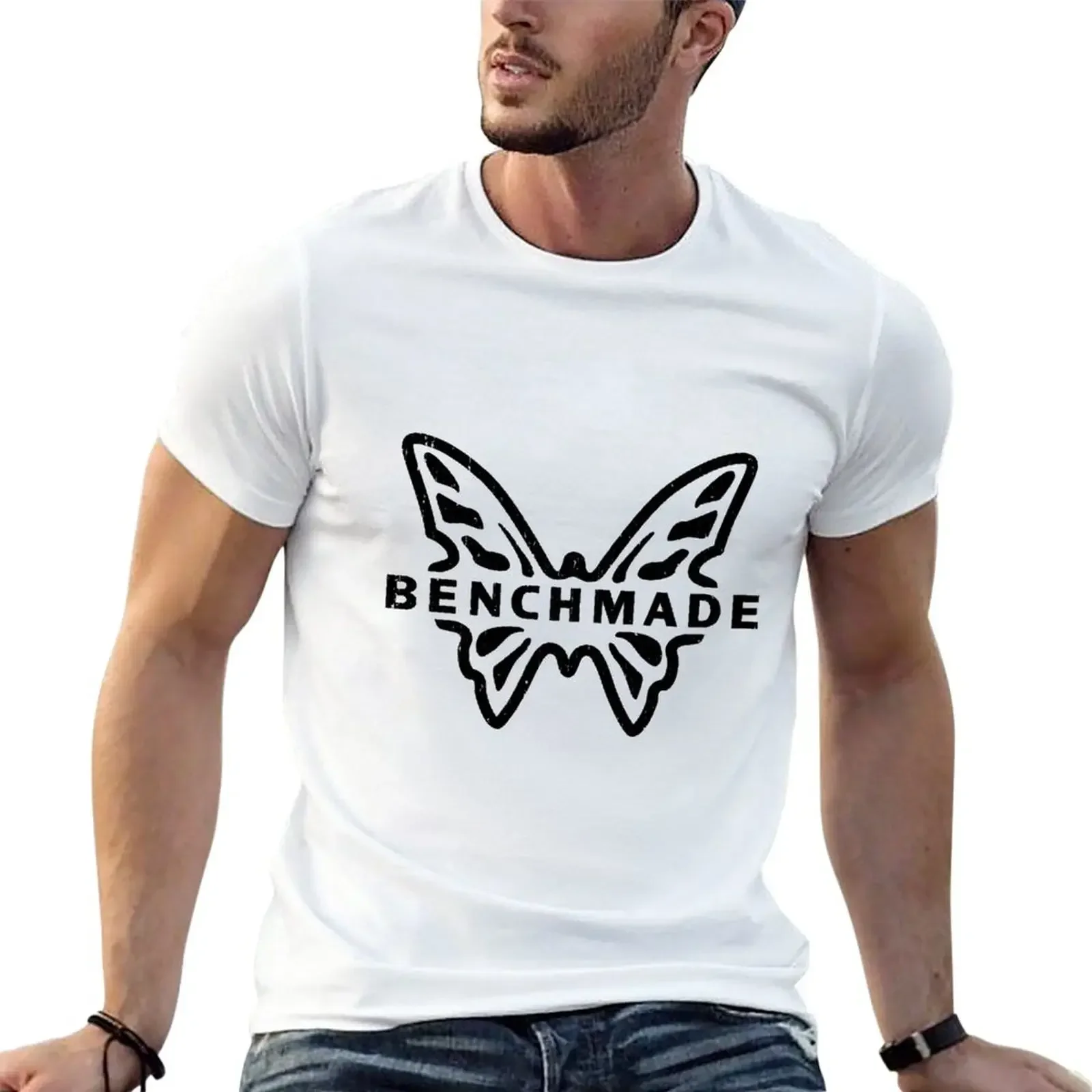 Benchmade Knives T-Shirt vintage t shirt cute tops Men's t-shirt 2024 new arrival round neck cotton for men clothes heavyweight