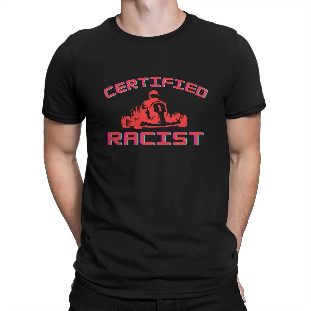 Racisting Men's T Shirt Certifieds R-Racist Amazing Tees Short Sleeve Round Collar T-Shirts Pure Cotton Party Tops