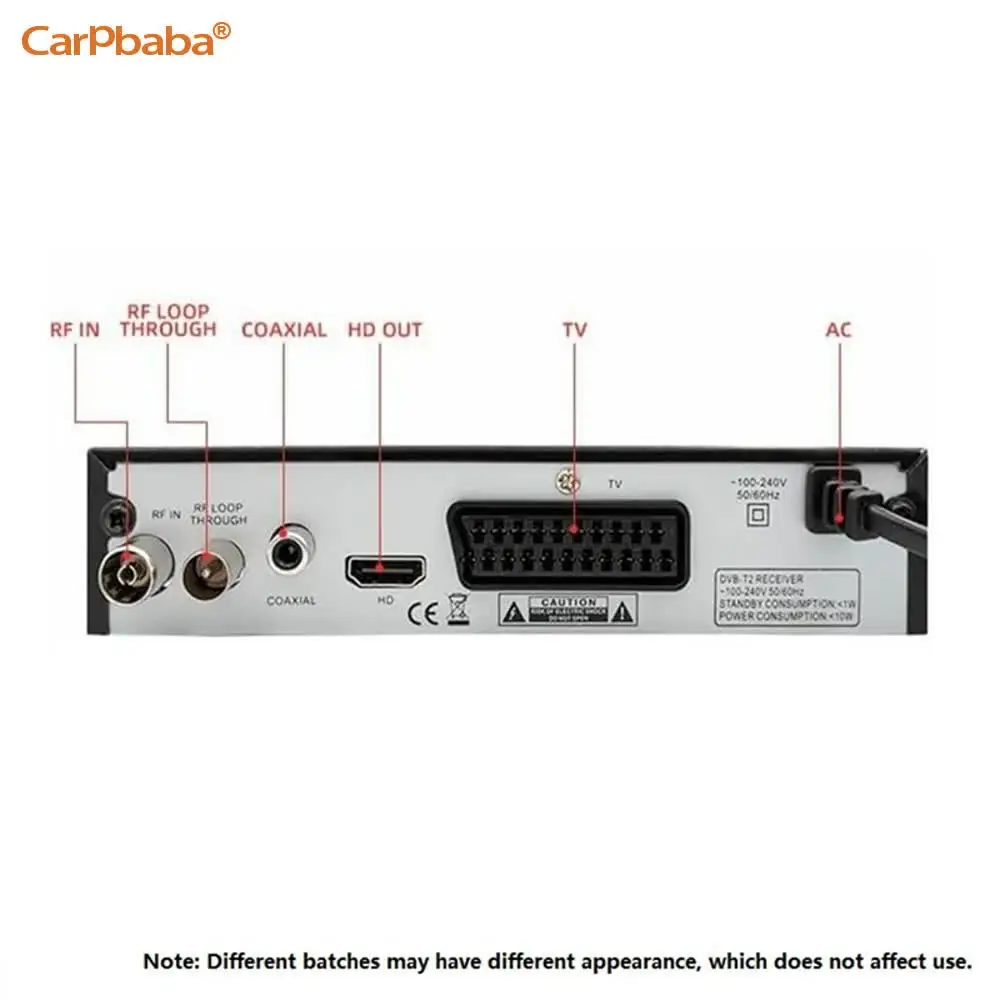 Carpbaba DVB T2 HEVC 265 Digital TV Tuner DVB-T2 H.265 1080P HD Decoder USB Terrestrial TV Receiver EPG Set Top Box%2CEU Plug