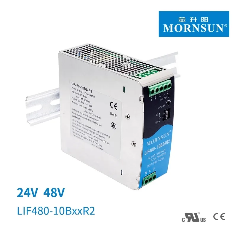 MORNSUN LIF480 Transformer 220v To 24V Rail Type AC/DC Switching Power Supply PFC/PLC Driver NDR