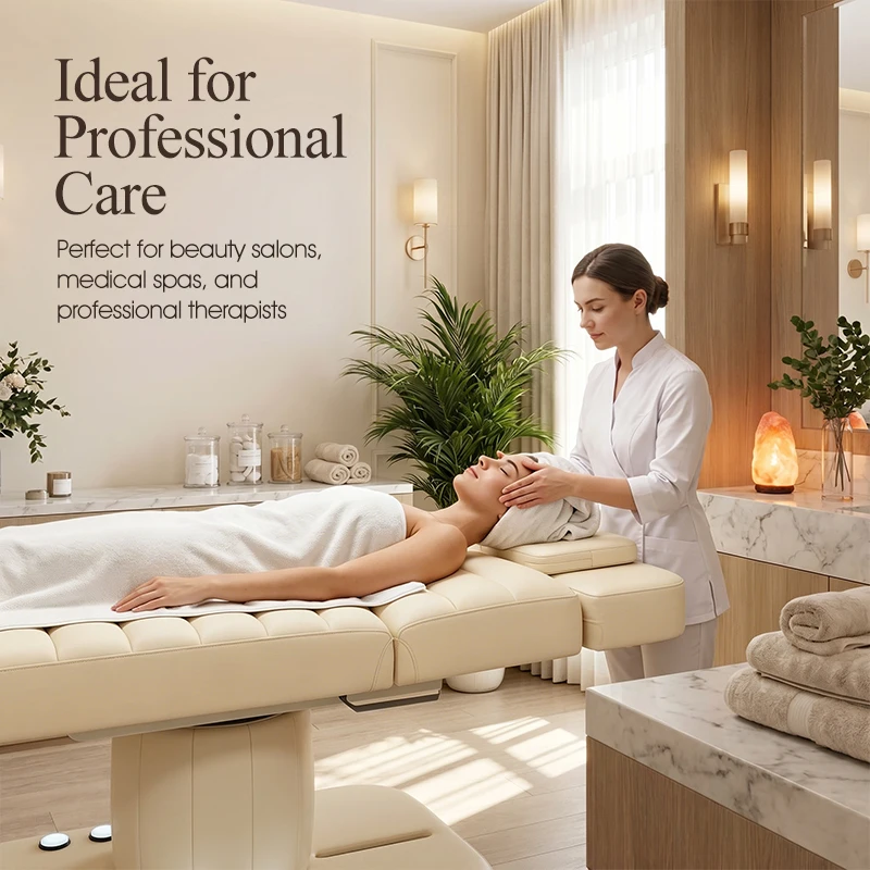 Poltrona Elettrica di Lusso per Trattamenti Estetici con 3 Motori, Lettino Regolabile per Massaggi Facciali e Extension Ciglia, Arredamento per Saloni di Bellezza