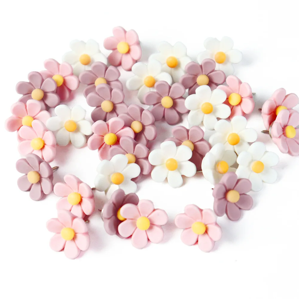 20 fancy push pins, made of ABS material, decorative flower shaped push pins, used for bulletin boards, photo walls, maps