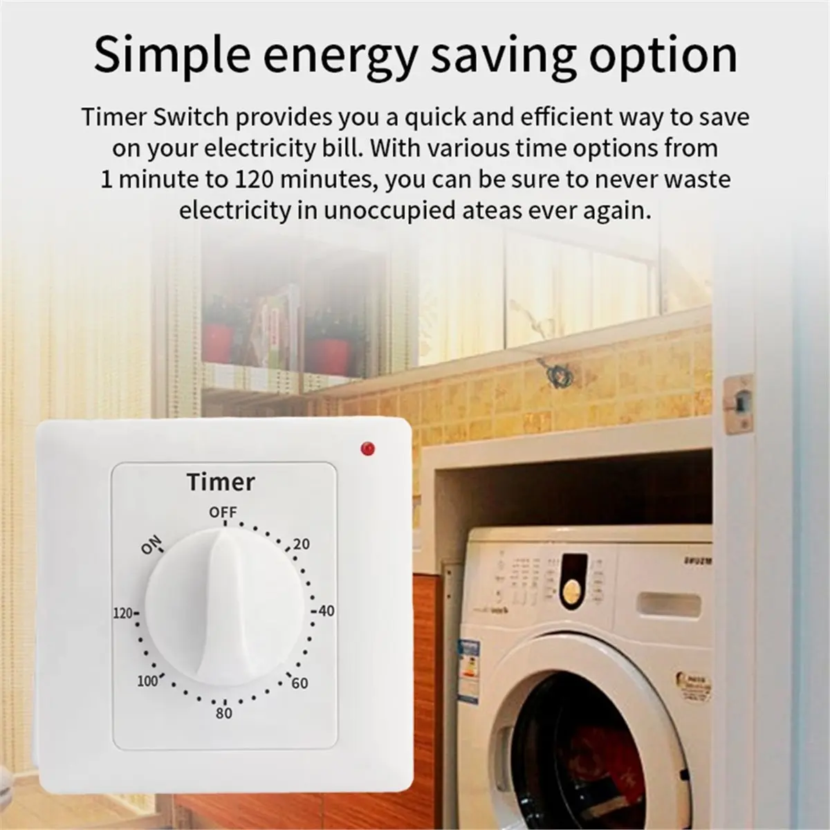 KSOL Water Pump Timer Switch Socket Household Power Control Mechanical 120 Minutes Countdown Turn Off Automatically Power Off