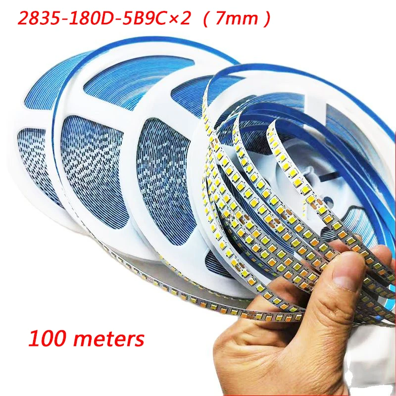 (2 welding point)100 meters 2835 180D dual colors LED strip for repairing chandeliers, LED ribbon 7mm-5B9C×2