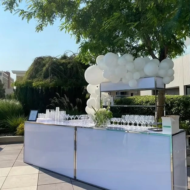 *Modern Party Event Cocktail Bar Counter Wedding EventCounter Bar Table and Wine Rack