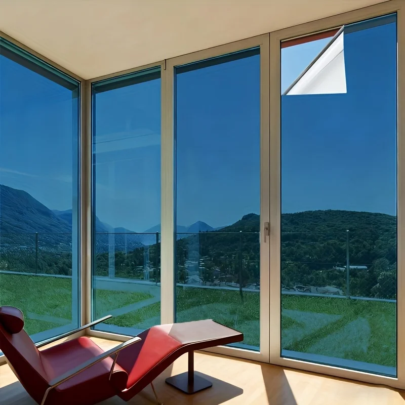 Static Cling Solar Window Film 6 Colors Sun Block Heat Control Privacy for Living Room Bedroom Bathroom Office Classroom Glass